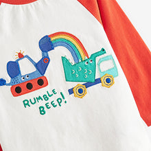 Load image into Gallery viewer, Red/ Navy Rainbow Long Sleeve Appliqué T-Shirt And Joggers Set (3mths-5yrs)
