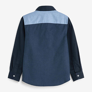 Blue Colourblock Oxford Shirt (3-12yrs)