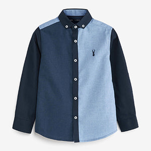 Blue Colourblock Oxford Shirt (3-12yrs)