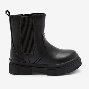 Black Chunky Chelsea Boots (Younger Girls)