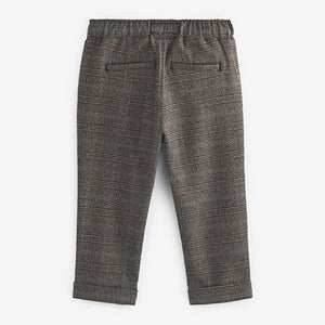 Brown Pull-On Check Trousers (3mths-5yrs)