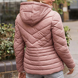 Pink Short Hooded Padded Jacket