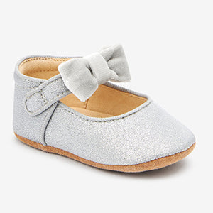 Silver Sparkle Occasion Mary Jane Baby Shoes (0-18mths)