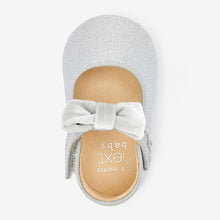 Load image into Gallery viewer, Silver Sparkle Occasion Mary Jane Baby Shoes (0-18mths)
