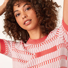 Load image into Gallery viewer, Pink Gingham Knit T-Shirt

