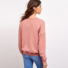Load image into Gallery viewer, Pink Embellished Star Graphic Sweatshirt
