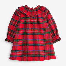 Load image into Gallery viewer, Red Ruffle Collar Check Dress (3mths-6yrs)
