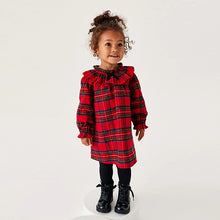 Load image into Gallery viewer, Red Ruffle Collar Check Dress (3mths-6yrs)
