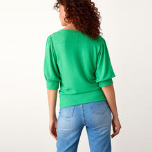 Load image into Gallery viewer, Bright Green Short Sleeve Cosy Lightweight Jumper
