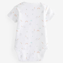 Load image into Gallery viewer, White Animal 4 Pack Baby Printed Short Sleeve Bodysuits (0mth-18mths)
