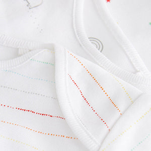 White Animal 4 Pack Baby Printed Short Sleeve Bodysuits (0mth-18mths)