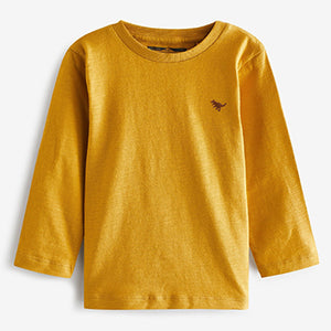 Ochre Yellow Long Sleeve Plain T-Shirt (3mths-6yrs)
