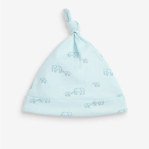 Blue Elephant 3 Pack Baby Tie Top Hats (0mth-12mths)
