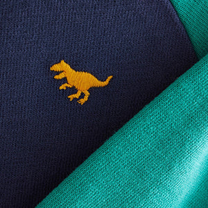 Blue Multicolour Cosy Colourblock Long Sleeve T-Shirt (3mths-6yrs)