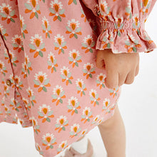 Load image into Gallery viewer, Pink Geo Cord Frill Collar Shirt Dress (3mths-6yrs)
