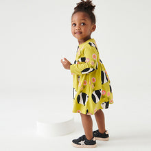 Load image into Gallery viewer, Green Panda Character Long Sleeve Jersey Dress (3mths-6yrs)
