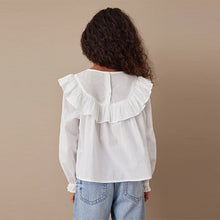 Load image into Gallery viewer, White Cotton Frill Blouse (3-12yrs)
