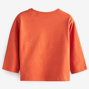 Burnt Orange Long Sleeve Cotton T-Shirt (3mths-6yrs)