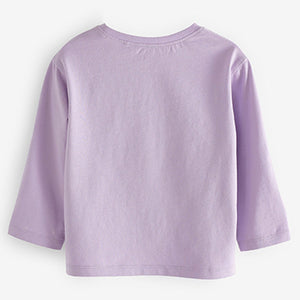 Lilac Purple Long Sleeve Cotton T-Shirt (3mths-6yrs)