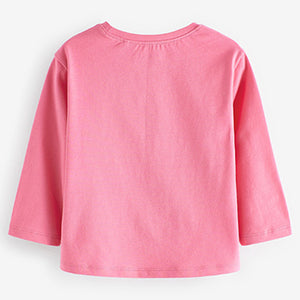 Pink Long Sleeve Cotton T-Shirt (3mths-6yrs)