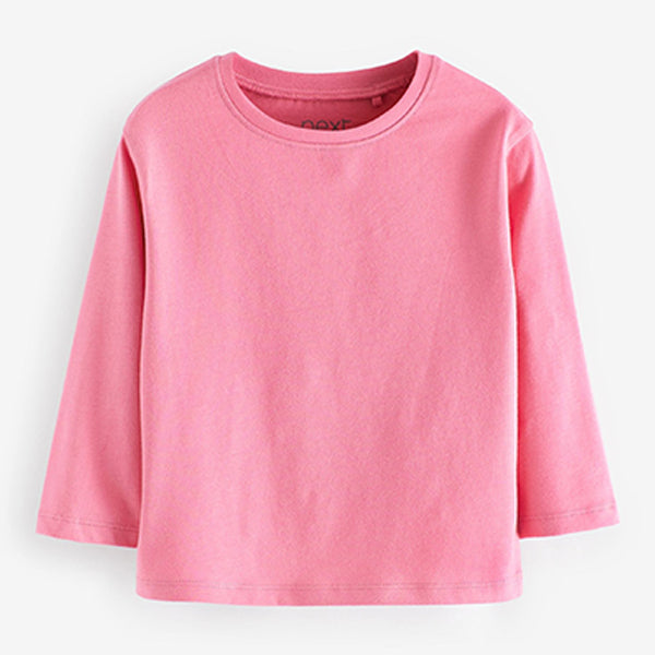 Pink Long Sleeve Cotton T-Shirt (3mths-6yrs)