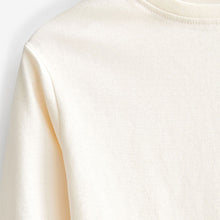 Load image into Gallery viewer, Cream Long Sleeve Cotton T-Shirt (3mths-6yrs)
