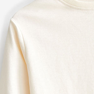 Cream Long Sleeve Cotton T-Shirt (3mths-6yrs)