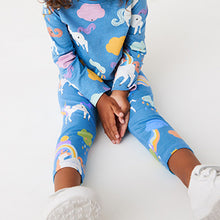 Load image into Gallery viewer, Blue Unicorn Leggings (3mths-6yrs)
