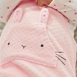 Baby Pink Character Bunny 2 Piece Velour Dungarees And Bodysuit Set (0mths-18mths)