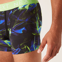 Load image into Gallery viewer, 4 Pack Black Neon Print A-Front Boxers
