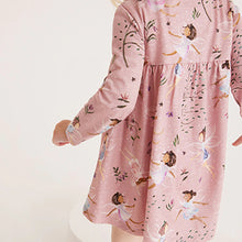 Load image into Gallery viewer, Pink Fairy Long Sleeve Jersey Dress (3mths-6yrs)
