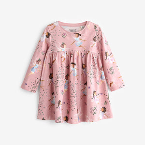 Pink Fairy Long Sleeve Jersey Dress (3mths-6yrs)