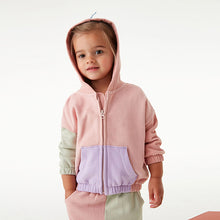 Load image into Gallery viewer, Pink 3D Dinosaur Hoodie Soft Touch Jersey (3mths-5yrs)
