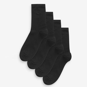Black Modal Ankle Socks 4 Pack (Women)