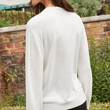 Load image into Gallery viewer, Ecru White Cosy Crew Neck Jumper
