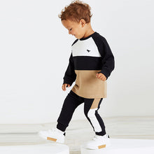 Load image into Gallery viewer, Colourblock Long Sleeve Cosy Colourblock T-Shirt And Joggers Set (3mths-6yrs)
