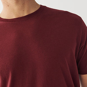Burgundy Red Regular Fit Essential Crew Neck T-Shirt