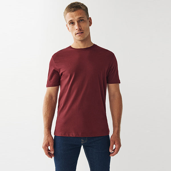 Burgundy Red Regular Fit Essential Crew Neck T-Shirt