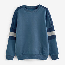 Load image into Gallery viewer, Blue Crew Neck Colourblock Sweatshirt (3-12yrs)
