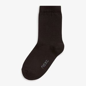 Black 7 Pack Cotton Rich Socks (Older Boys)
