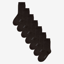 Load image into Gallery viewer, Black 7 Pack Cotton Rich Socks (Older Boys)
