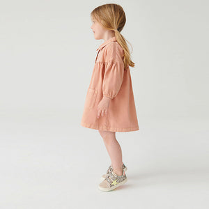 Soft Orange Cotton Shirt Dress (3mths-6yrs)