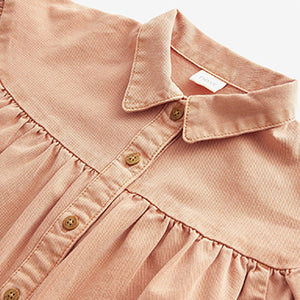 Soft Orange Cotton Shirt Dress (3mths-6yrs)