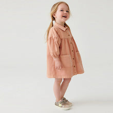 Load image into Gallery viewer, Soft Orange Cotton Shirt Dress (3mths-6yrs)
