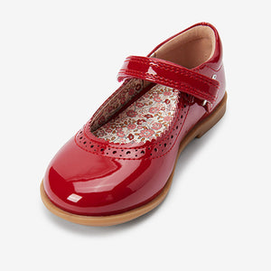 Red Brogue Mary Jane Shoes (Younger Girls)