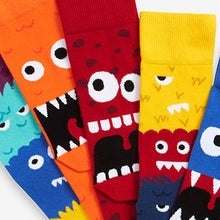 Load image into Gallery viewer, 5 Pack Bright Monster Pattern Socks
