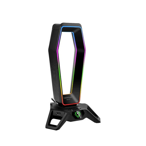 VERTUX HEXARACK Gaming Headset Stand With 7.1 Audio Ports + 3USB