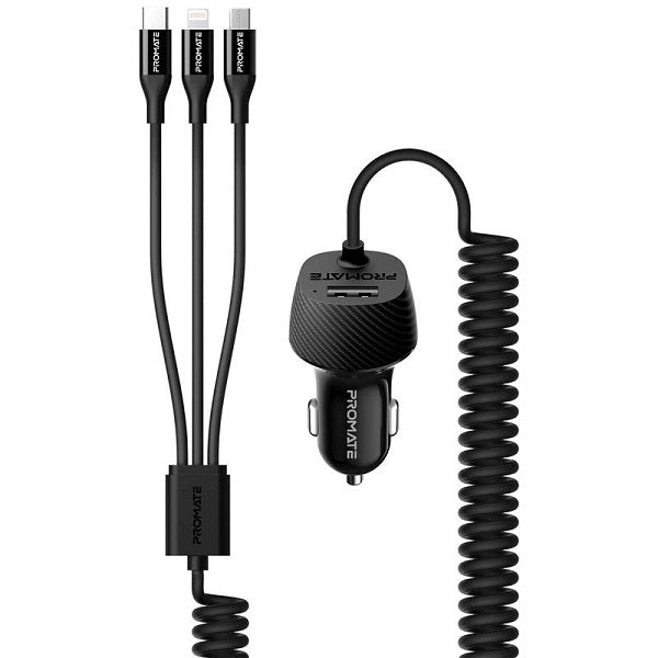 3.4A Multi-Connect Universal Car Charger with USB Port - Allsport