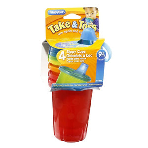 Take & Toss 10oz Sippy Cups 4pk - Neon Rainbow