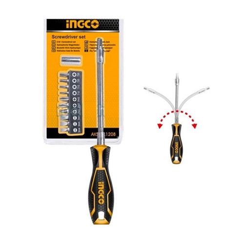 INGCO 12 Pcs Flexible shaft screwdriver set - Allsport